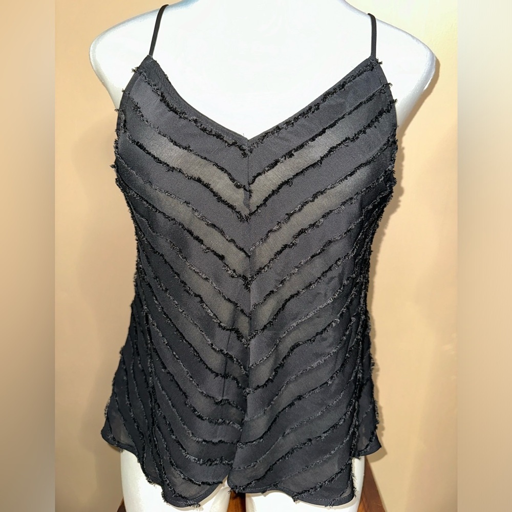 Intimately by free people Elegant Black Chevron spaghetti Strap Camisole